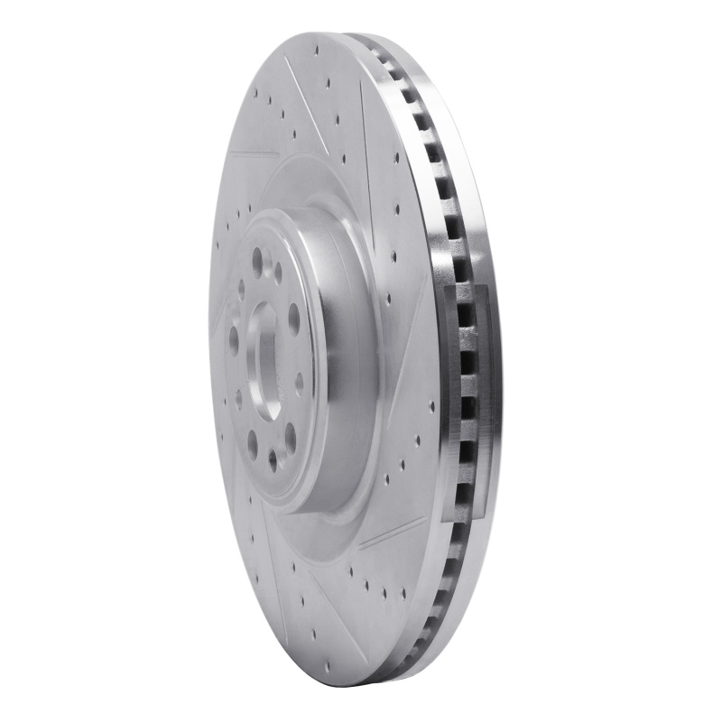Genesis G90 Brake Rotor (1) - Front Right - R1 Concepts - Drilled & Slotted - Silver - `17-`22